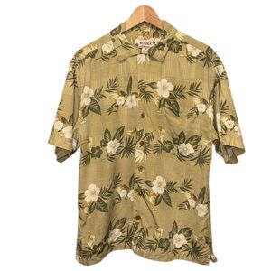Summa Olive Floral Men's Shirt 100% silk